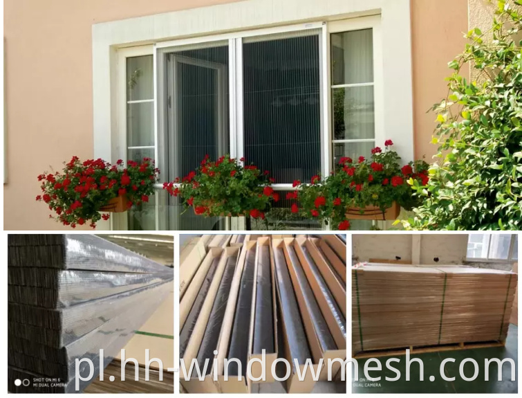 Plisse Window siatkowe poliestrowy ekran owadowy dla wysuwanych drzwi systemu Windows